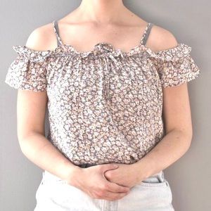 NWT Sienna Sky Lightweight Frilly Multicolor Pastel Floral Summer Blouse